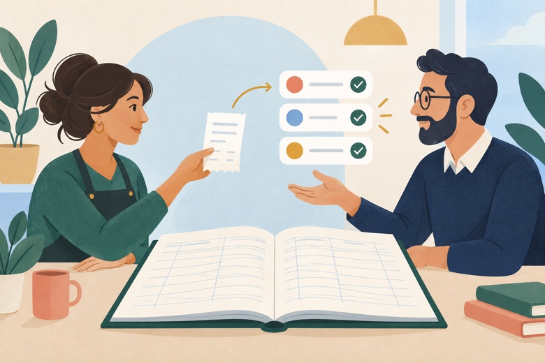 Bookkeeping app cover illustration
